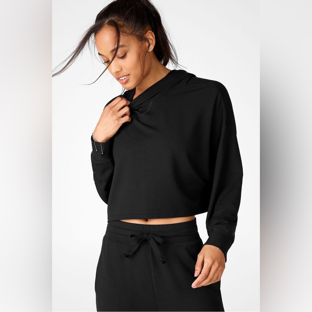 Fabletics Eco-Conscious Crop Terry‎ Pullover Hoodie  Small